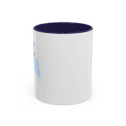 Blue Saturn Wrapped In A Blue Bow Accent Coffee Mug