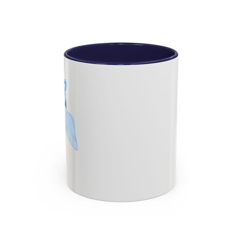 Blue Saturn Wrapped In A Blue Bow Accent Coffee Mug