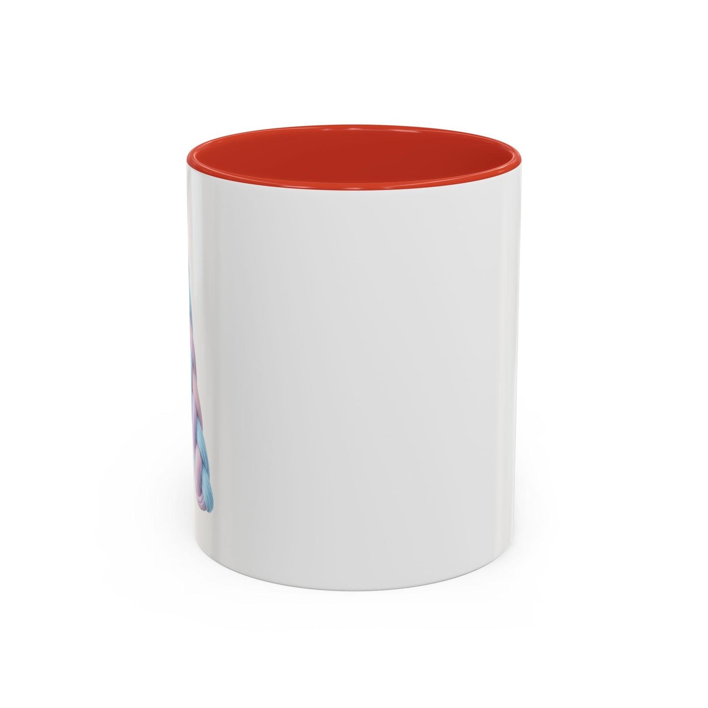 Minimalist Embroidery Typography Accent Coffee Mug | Pastel Thread Design