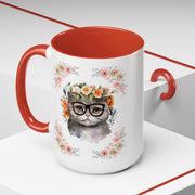 Geeky Goddess Gray Cat Accent Coffee Mug