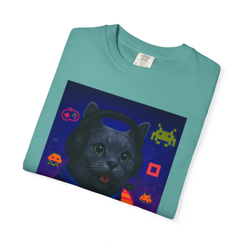 Game On Dark Gray Cat T-shirt
