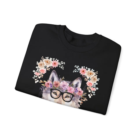 Geeky Goddess Wolf Unisex Crewneck Sweatshirt
