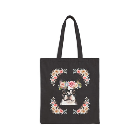 Geeky Goddess French Bulldog Cotton Canvas Tote Bag