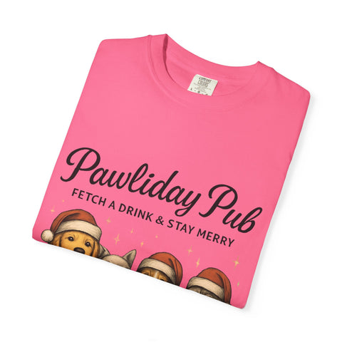 Pawdility Pub Holiday T-Shirt, Dog Lover Gift, Festive Pet Apparel, Cute Animal Tee, Merry Christmas Shirt, Pet-Themed Tee
