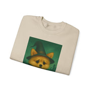 Cozy Witch Pomeranian Dog Sweatshirt, Animal Lover Sweatshirt, Halloween Apparel, Unisex Crewneck, Gift for Dog Mom