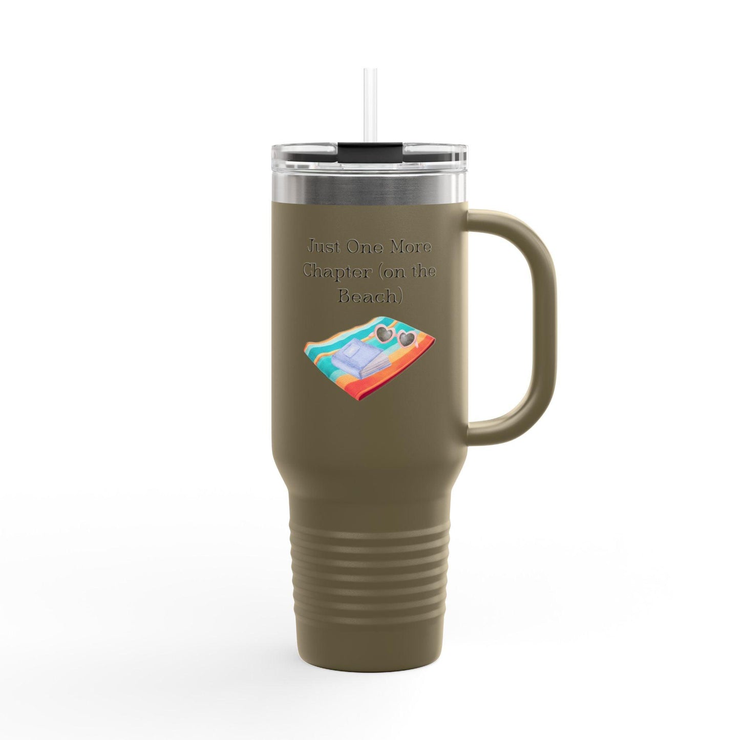 'Just One More Chapter (On The Beach)' Insulated Travel Mug, 40oz