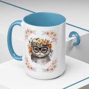 Geeky Goddess Gray Cat Accent Coffee Mug
