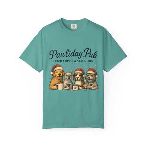 Pawdility Pub Holiday T-Shirt, Dog Lover Gift, Festive Pet Apparel, Cute Animal Tee, Merry Christmas Shirt, Pet-Themed Tee