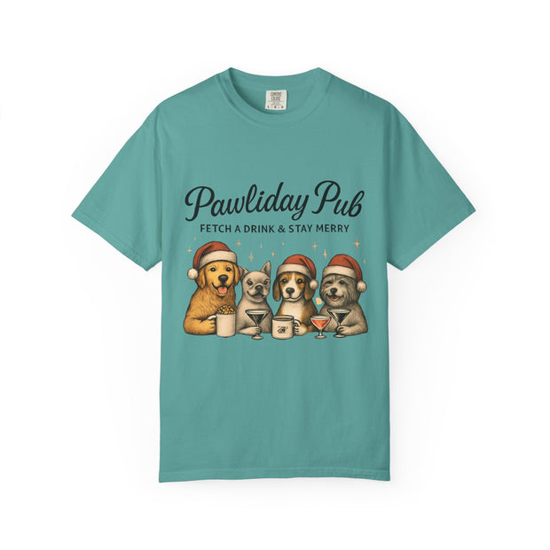 Pawdility Pub Holiday T-Shirt, Dog Lover Gift, Festive Pet Apparel, Cute Animal Tee, Merry Christmas Shirt, Pet-Themed Tee