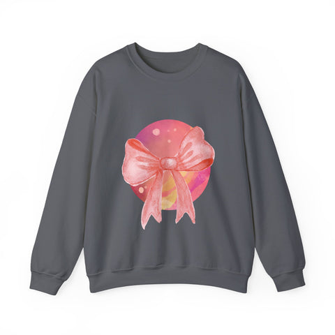 Pink/Yellow Planet Wrapped In A Bow Unisex Crewneck Sweatshirt