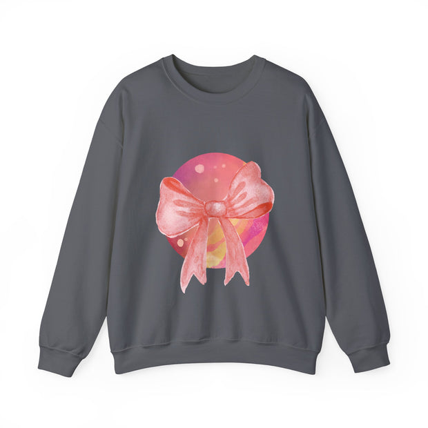 Pink/Yellow Planet Wrapped In A Bow Unisex Crewneck Sweatshirt