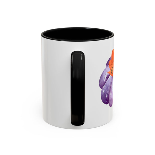 Purple Pumpkin Wrapped In A Bow Accent Coffee Mug