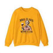 Mrs. Claus Wine Club Sweatshirt - Cozy Gift for Wine Lovers, Holiday Apparel, Funny Christmas Sweatshirt, Sip Happens Fashion