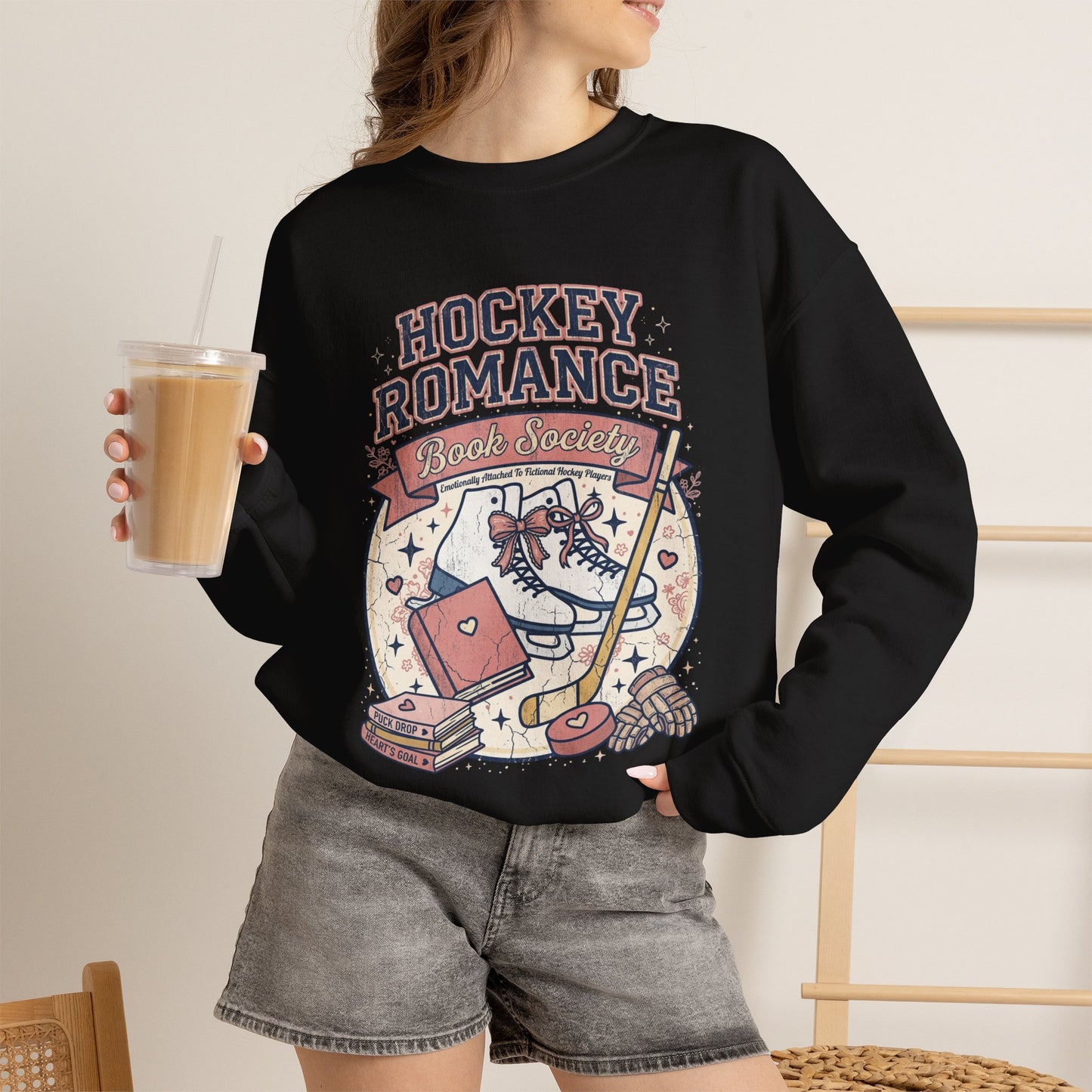 Hockey Romance Sweatshirt, Booktok Hockey Romance Crewneck, Romance Reader Sweatshirt, Cozy Hockey Book Girly Gift