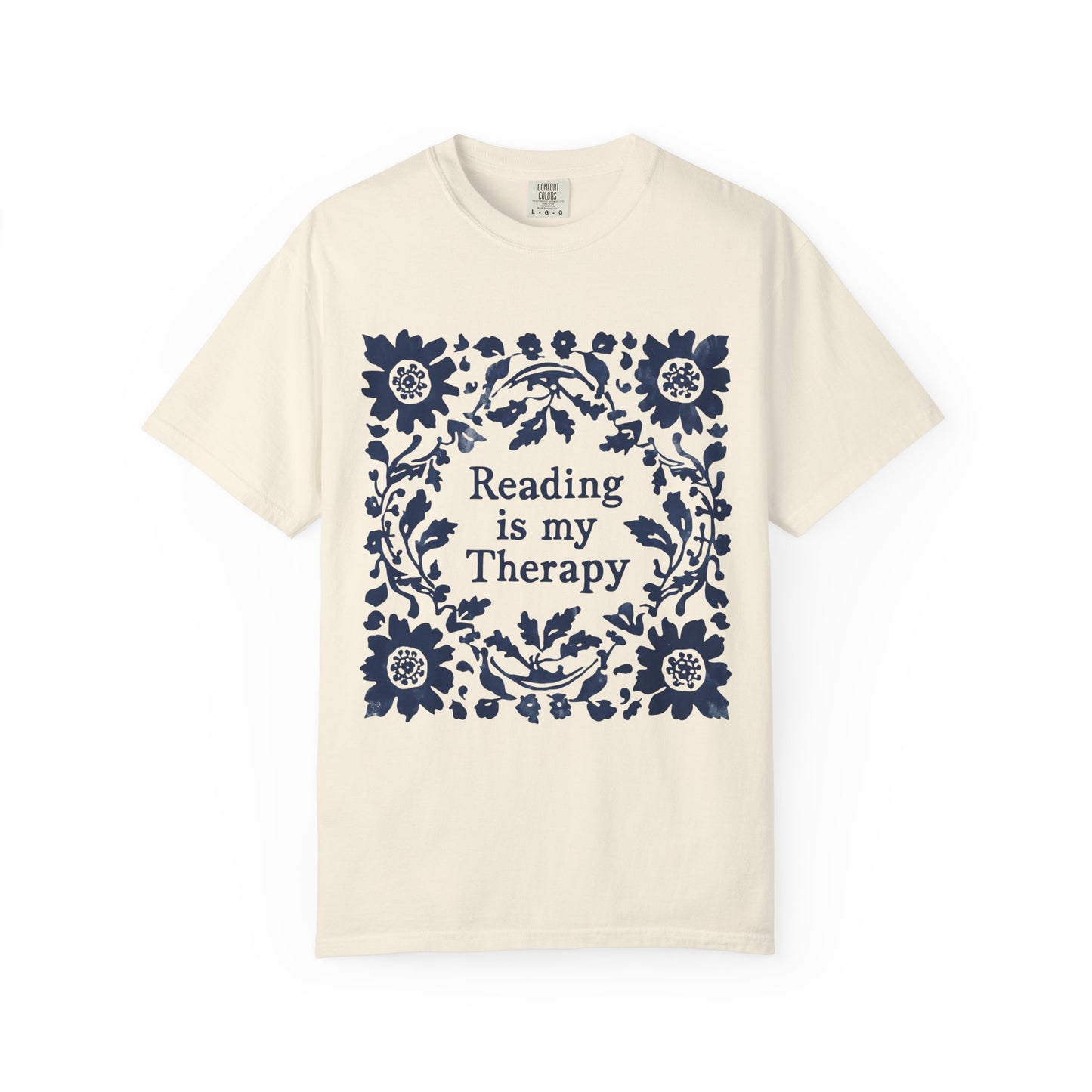 Reading Is My Therapy T-shirt | Floral Wreath Book Lover Tee
