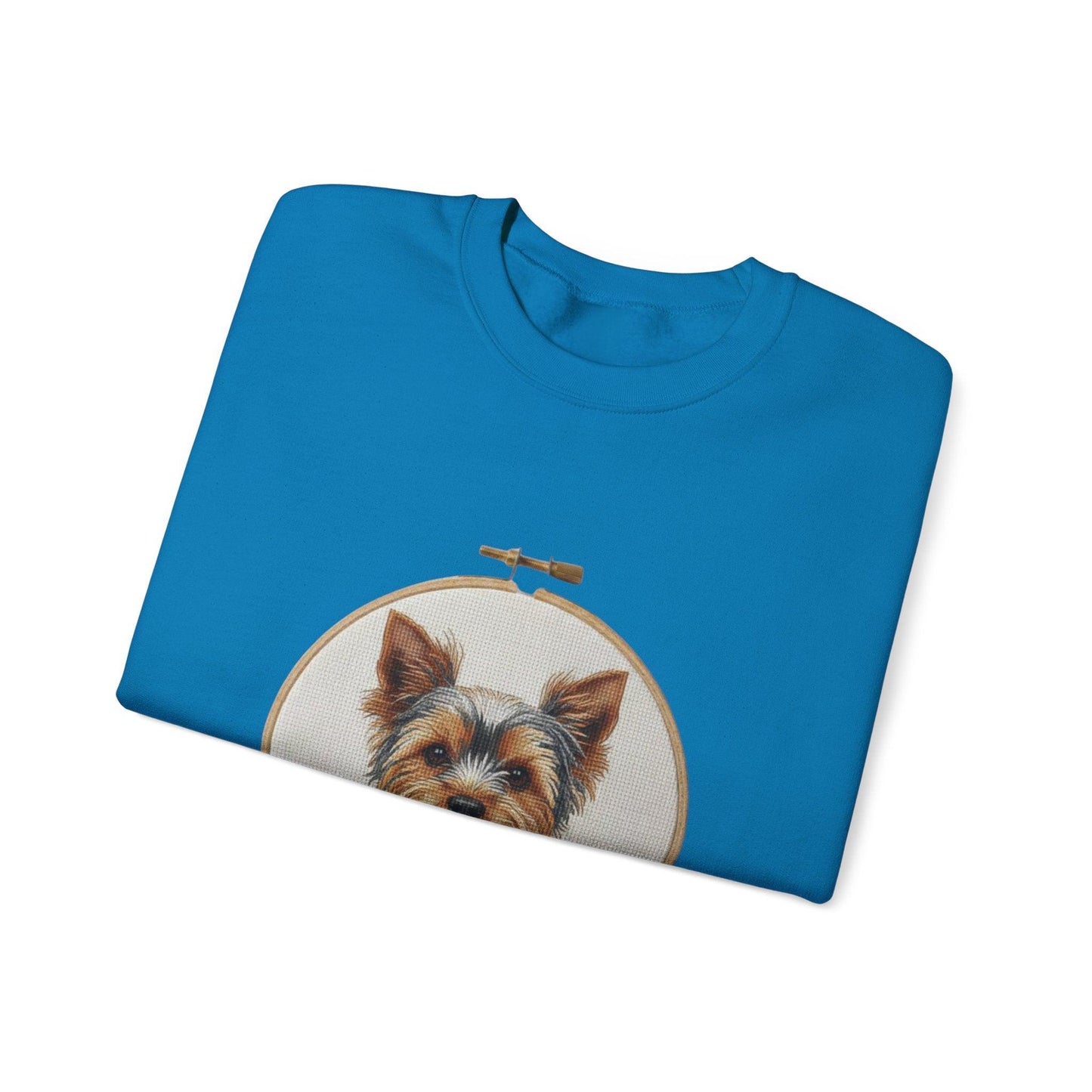 Yorkshire Terrier Portrait Sweatshirt | Embroidery Hoop Dog Art