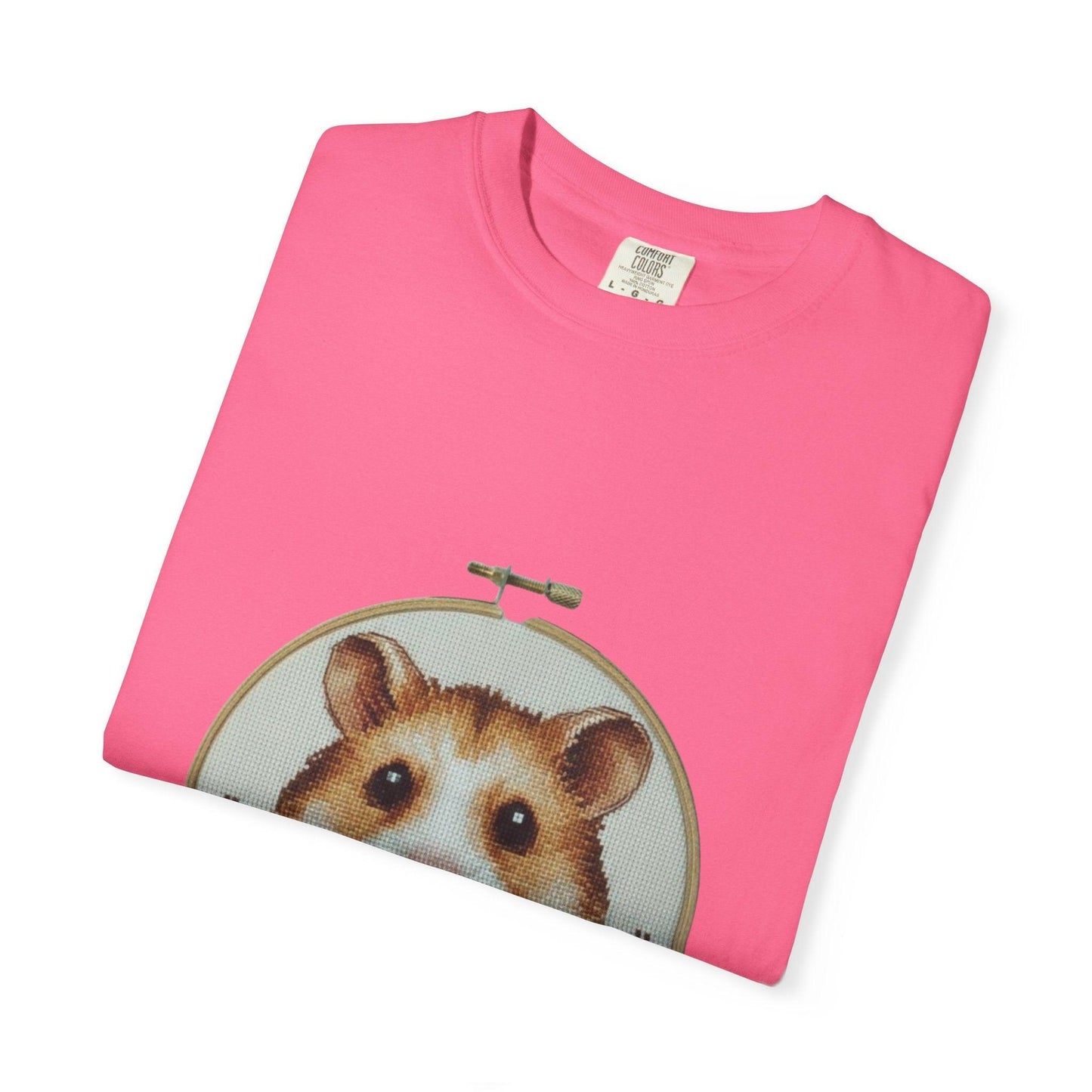 Hamster Portrait Embroidery Hoop T-shirt | Cute Small Pet Illustration