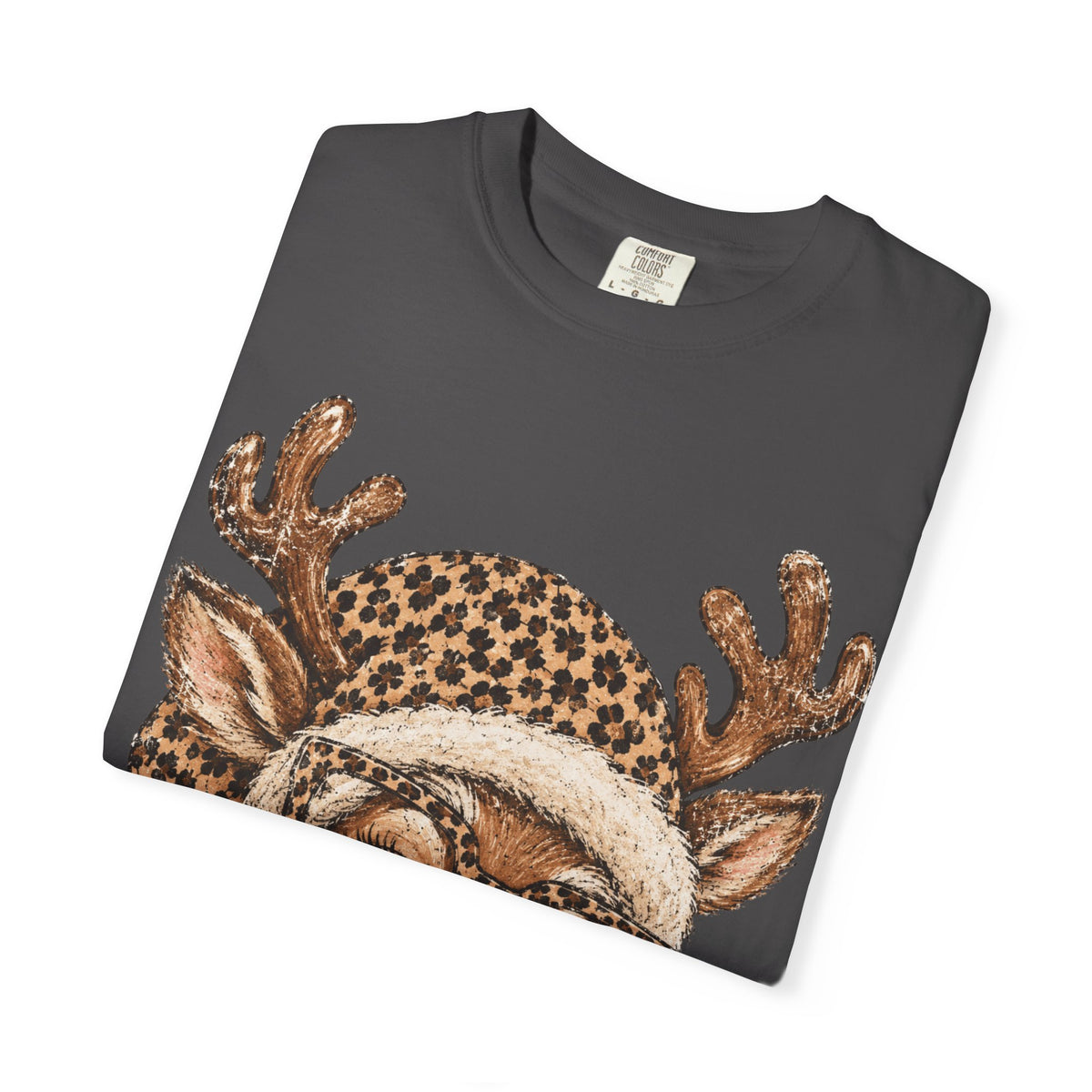 Leopard Reindeer Christmas Shirt, Retro Reindeer Tee, Cheetah Print Holiday Shirt, Cute Christmas T-Shirt, Reindeer Gift for Her