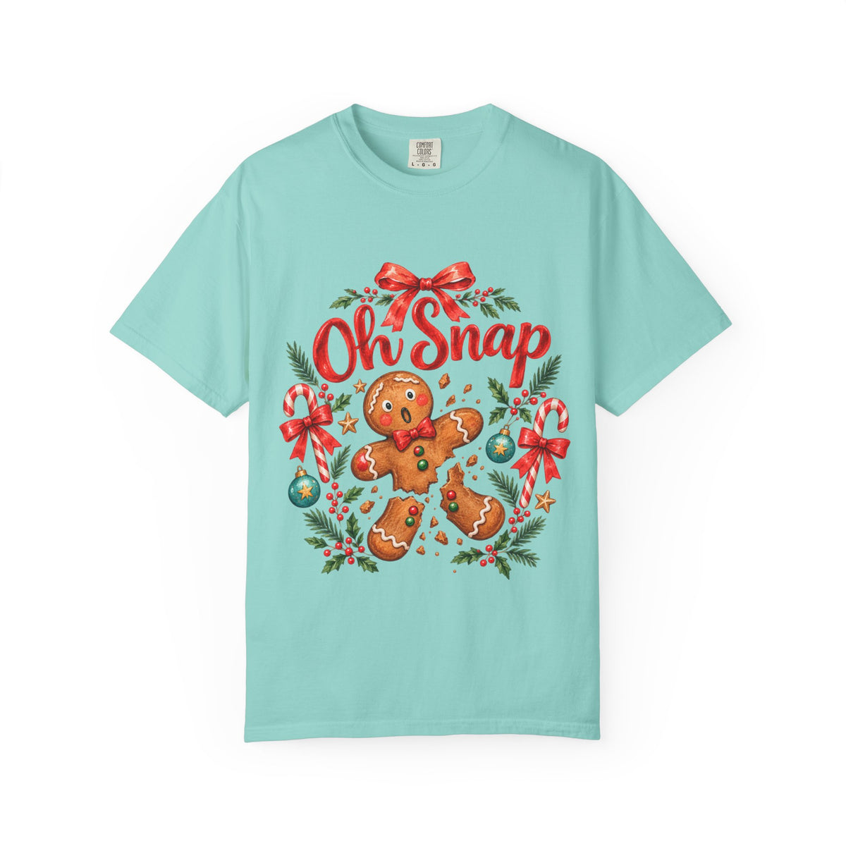 Oh Snap Gingerbread Man T-Shirt | Christmas Cookie Holiday Tee