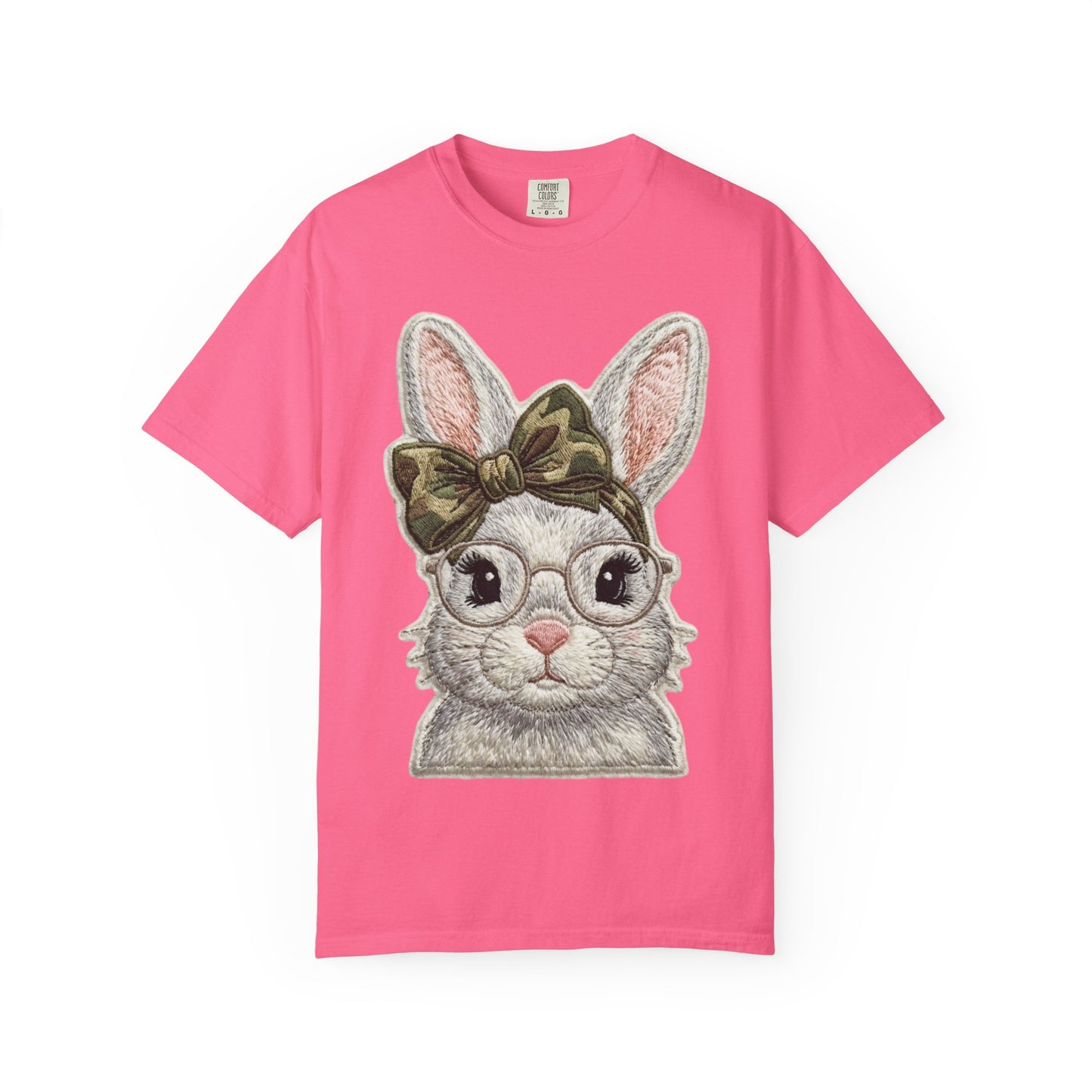 Hipster Bunny Illustration T-Shirt | Bunny with Glasses and Bow