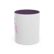 Blue Saturn Wrapped In A Pink Bow Accent Coffee Mug