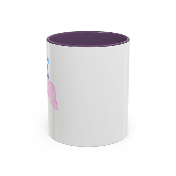 Blue Saturn Wrapped In A Pink Bow Accent Coffee Mug