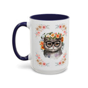 Geeky Goddess Gray Cat Accent Coffee Mug
