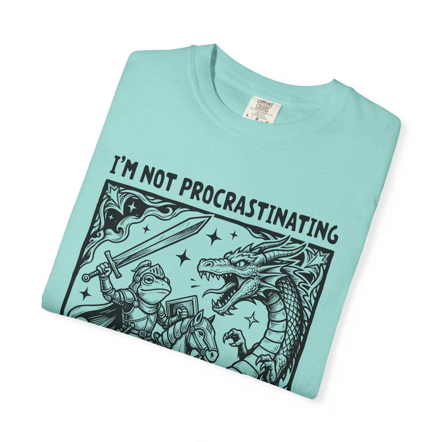 I'm Not Procrastinating I'm Doing Side Quests T-Shirt, Funny Gamer Tee, RPG Knight vs Dragon Shirt, Fantasy Gaming Graphic T-Shirt, Nerd Gift