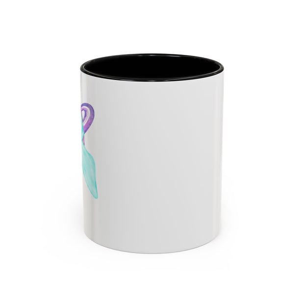 Purple Saturn Wrapped In A Bow Accent Coffee Mug