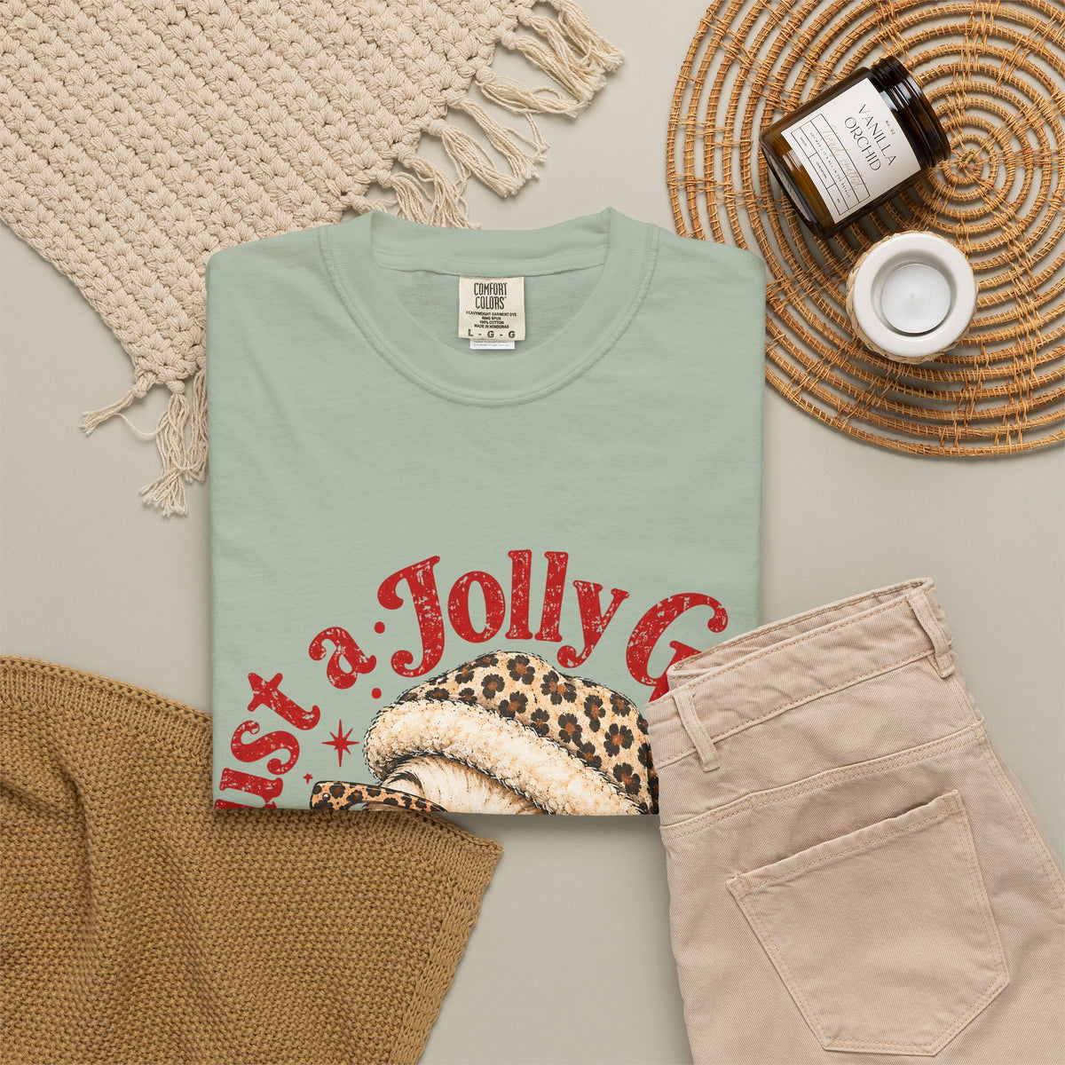 Jolly Goose Christmas Shirt, Funny Christmas Goose Tee, Leopard Santa Goose Shirt, Goose Lover Gift, Retro Holiday T-Shirt