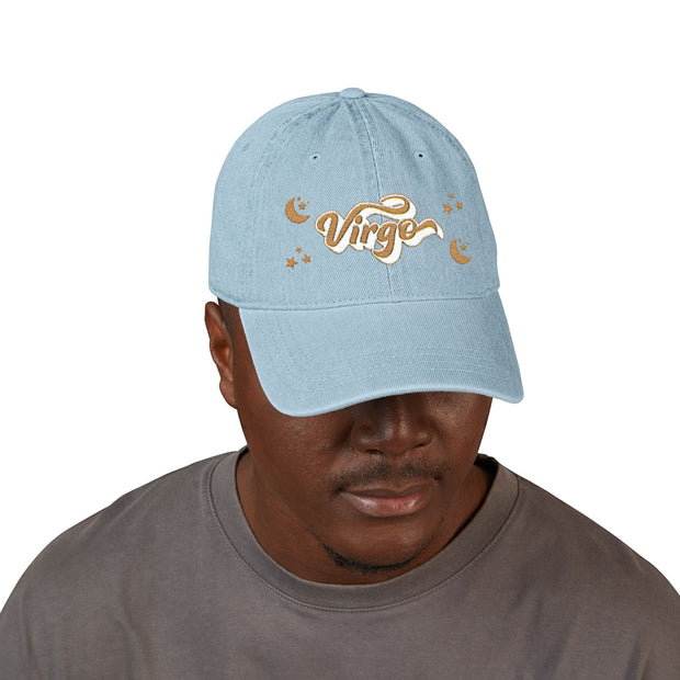 'Virgo' Denim Embroidered Cap