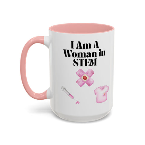 'I Am A Woman In STEM' Nurse Accent Coffee Mug
