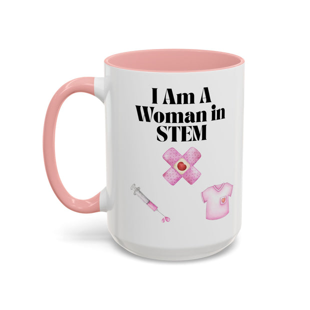 'I Am A Woman In STEM' Nurse Accent Coffee Mug