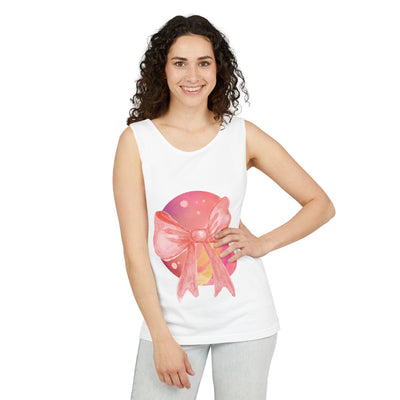 Pink/Yellow Planet Wrapped In Bow Unisex Tank Top