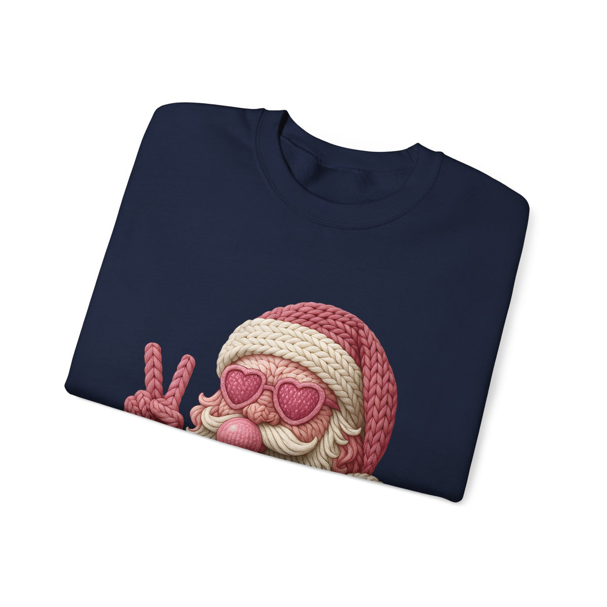 Pink Sunglasses Peace Sign Santa Sweatshirt | Retro Holiday Cozy