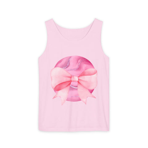 Pink Planet Wrapped In Bow Unisex Tank Top