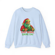 Santa with Game Controller Sweatshirt | Stay Merry Game On Christmas