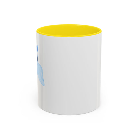 Blue Saturn Wrapped In A Blue Bow Accent Coffee Mug