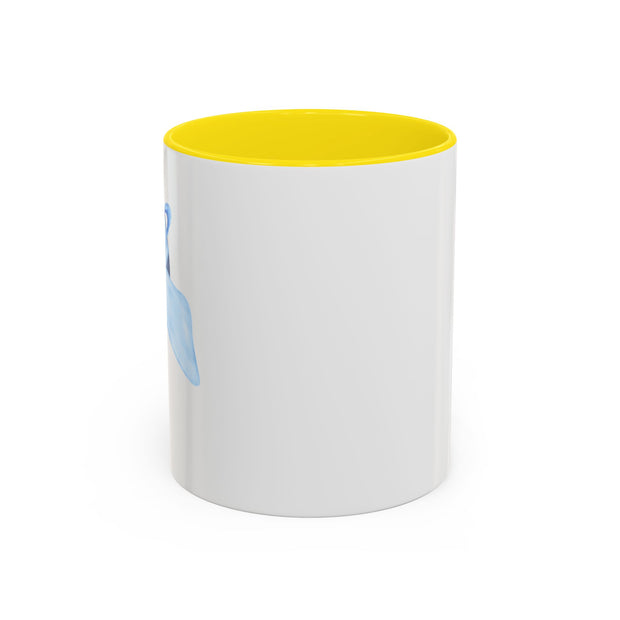 Blue Saturn Wrapped In A Blue Bow Accent Coffee Mug