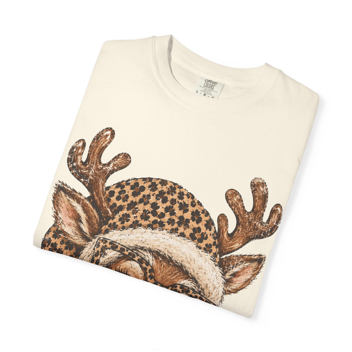 Leopard Reindeer Christmas Shirt, Retro Reindeer Tee, Cheetah Print Holiday Shirt, Cute Christmas T-Shirt, Reindeer Gift for Her