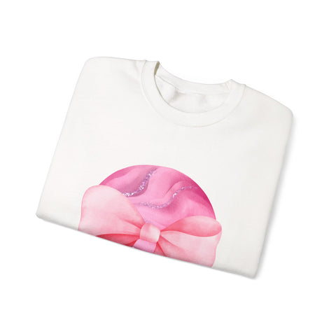 Pink Planet Wrapped In A Bow Unisex Crewneck Sweatshirt