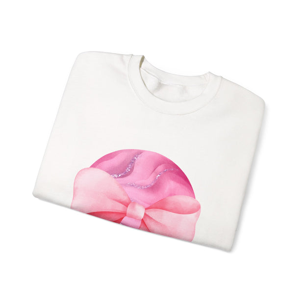 Pink Planet Wrapped In A Bow Unisex Crewneck Sweatshirt