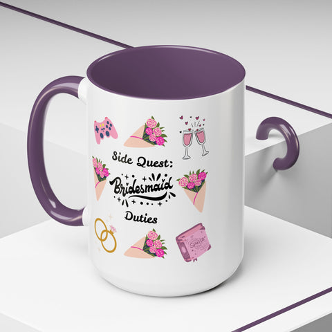 'Side Quest: Bridesmaid Duties' Accent Coffee Mug