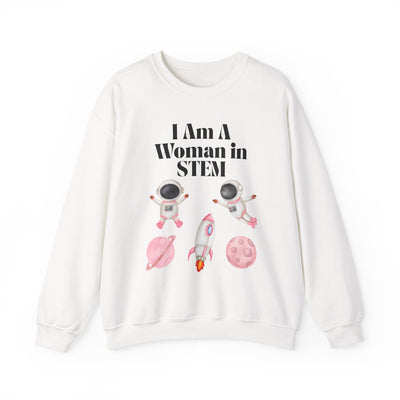"I Am A Woman in STEM" Astronaut Unisex Crewneck Sweatshirt