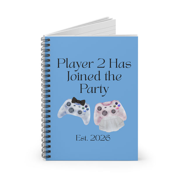 'Player 2 Has Joined The Party' 'Est. 2026' Spiral Notebook