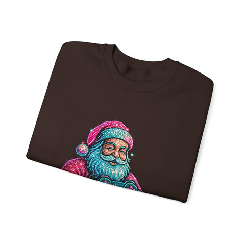 Santa with Game Controller Crewneck, Stay Merry Game On Holiday Sweatshirt