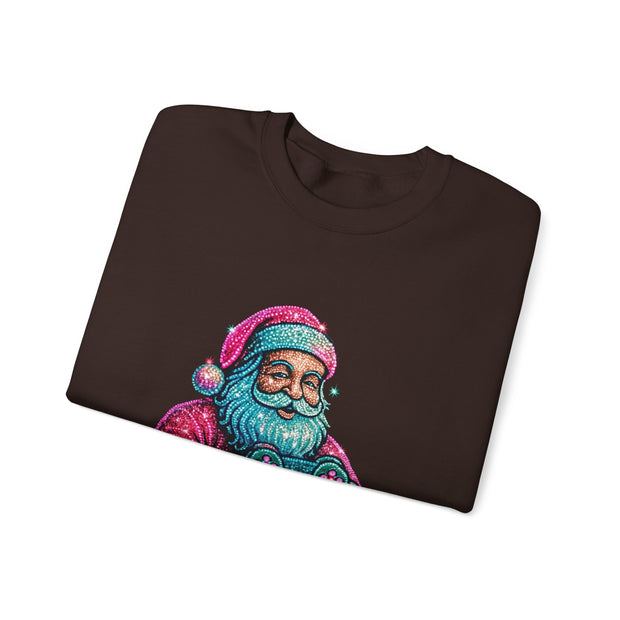 Santa with Game Controller Crewneck, Stay Merry Game On Holiday Sweatshirt