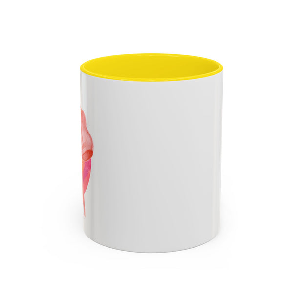 Pink/Yellow Planet Wrapped In A Bow Accent Coffee Mug