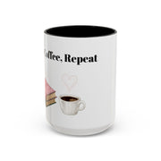 'Books, Coffee, Repeat' Accent Coffee Mug