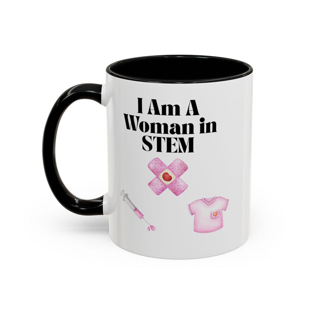 'I Am A Woman In STEM' Nurse Accent Coffee Mug